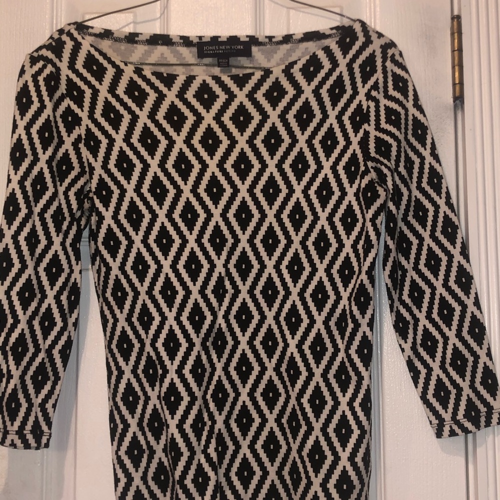 Jones New York Black and White Top